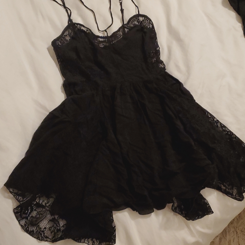 Free people - black lace slip